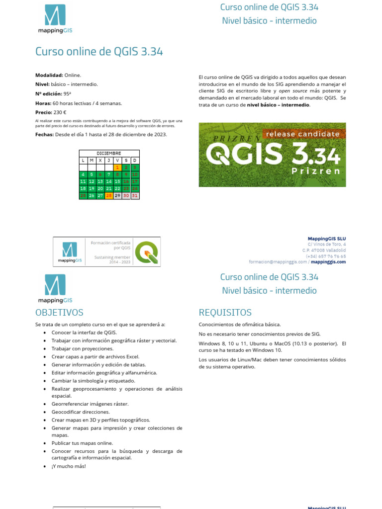 Mappinggis Programa Curso Qgis Pdf Sistema De Información