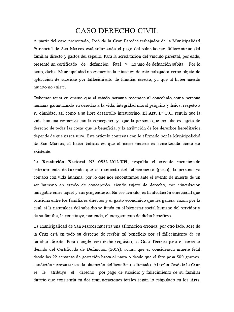 Caso Derecho Civil | PDF | Justicia | Crimen y violencia