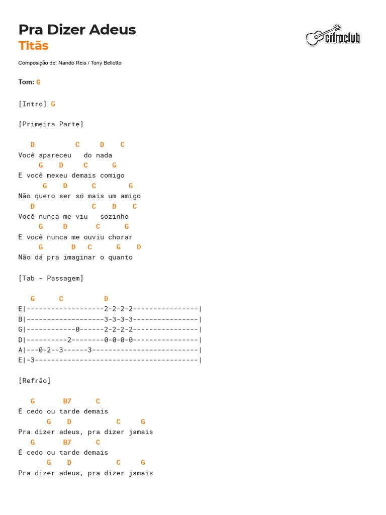Letra e Acordes de 