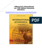 Solution Manual For International Economics 13th Edition Dominick Salvatore