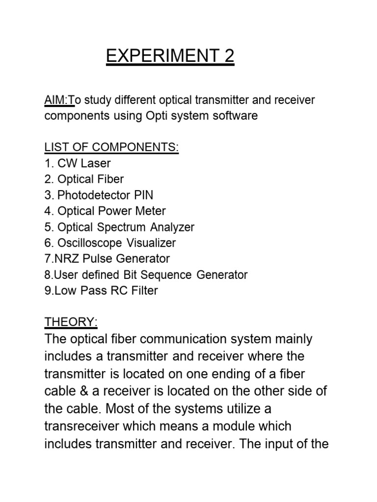 Opticalexp 2 PDF Fiber Optic Communication Laser