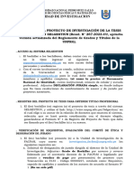 Registro, Verificación de Requisitos, Evaluación C. de Ética y Designación de Jurado