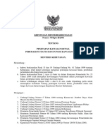 Kepmenhut No.70 THN 2001 TTG Penetapan Kawasan Hutan Perubahan Status Dan Fungsi Kawasan Hutan