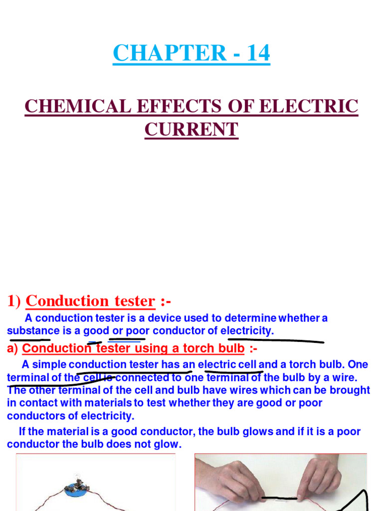 Chemical Effects PDF Electrical Conductor Electricity