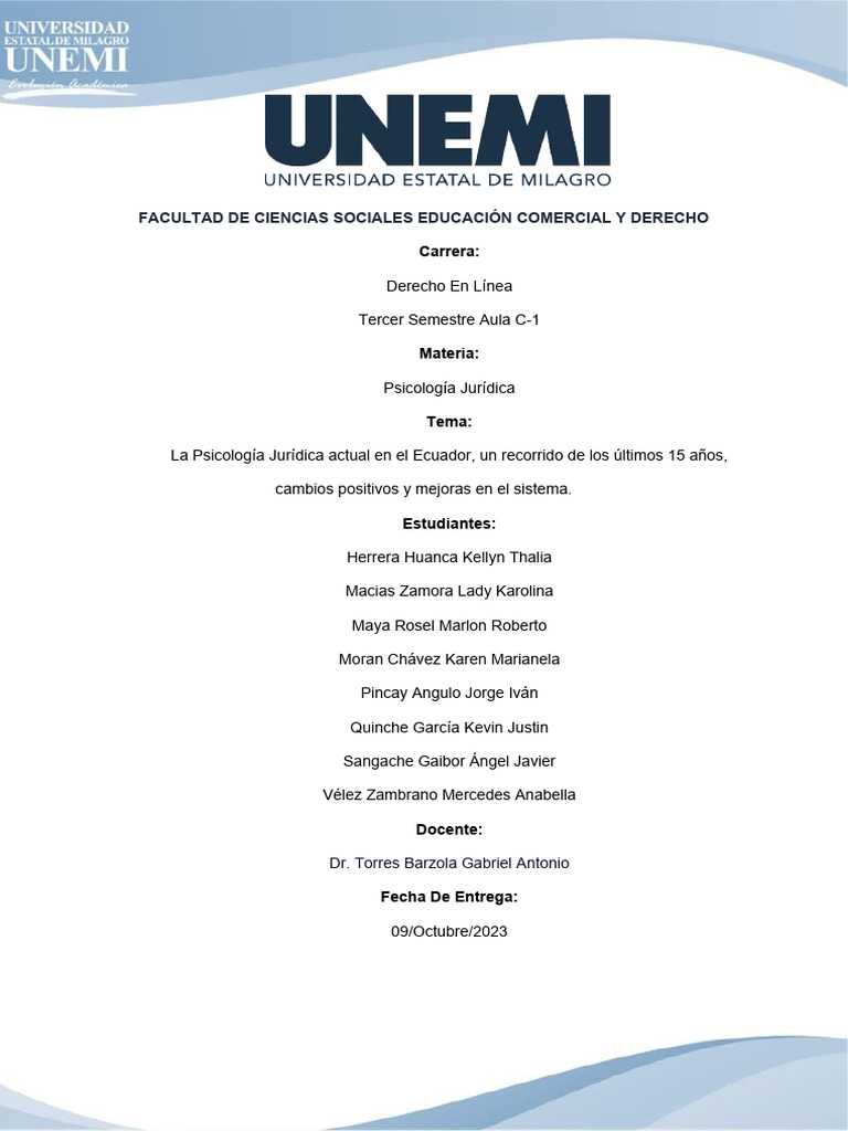 Tarea Psicologia PDF Sicología Ecuador