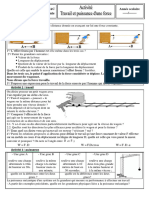 Niveau: 1 BAC Physique Chimie: Activité 1 / Travail