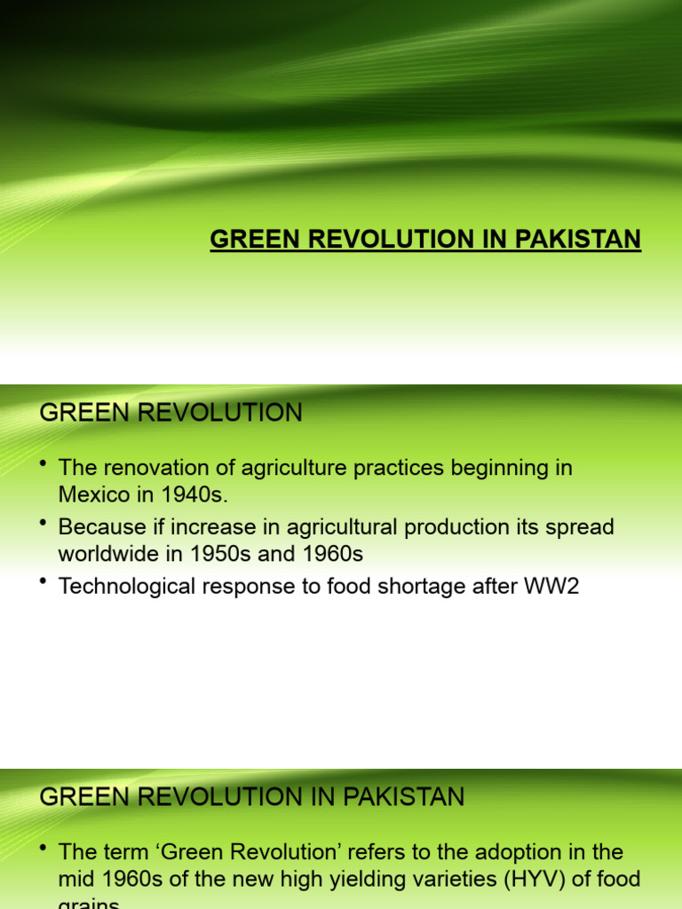 Green Revolution's Impact in Pakistan | PDF | Green Revolution ...