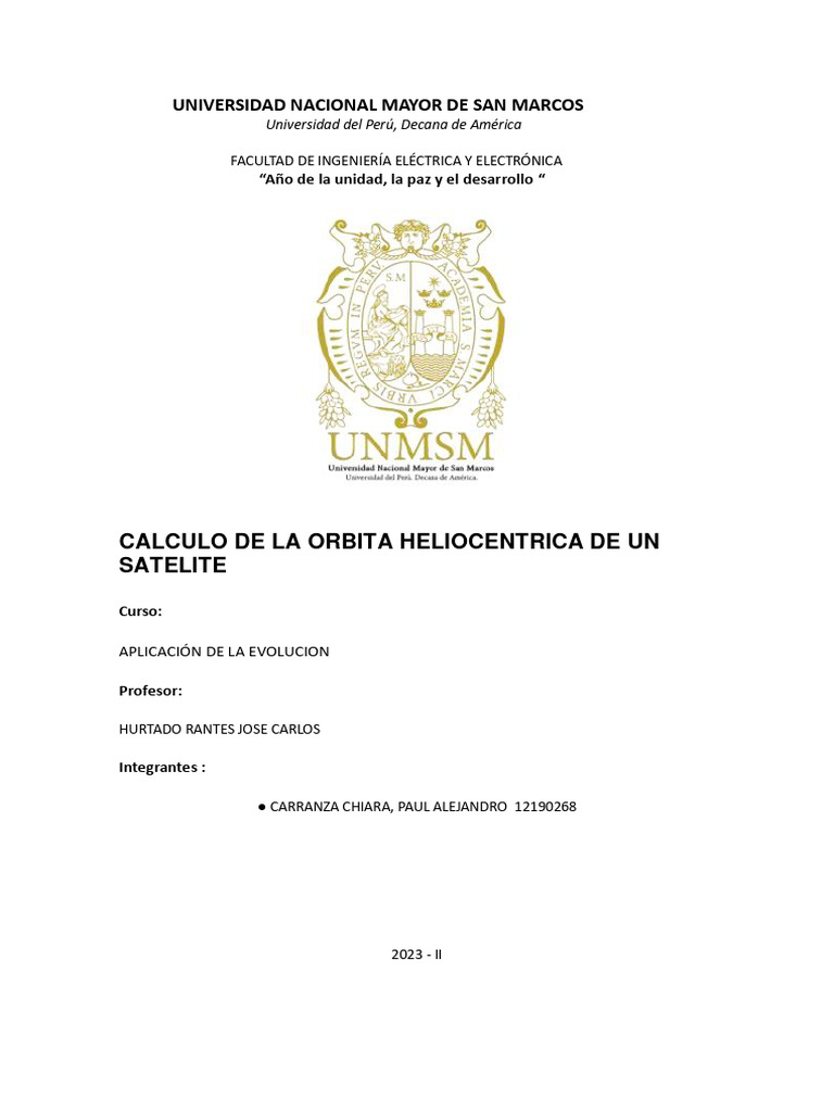 Orbita Helio Centrica de Un Satelite PDF Orbita Inclinación orbital
