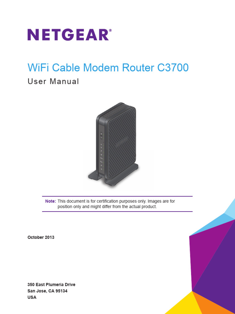 Netgear Wifi Cable Modem Router c3700 Manual Optimized PDF Ip