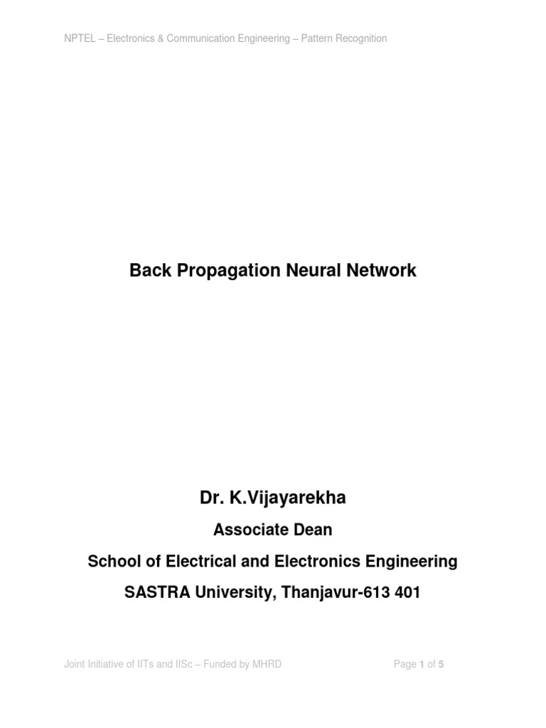 Back Propagation Neural Network Guide | PDF | Artificial Neural Network ...