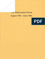 Rosicrucian Forum, August 1963-June 1966