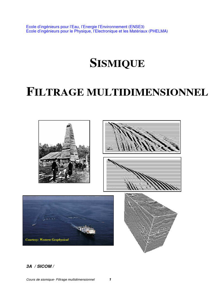 Filtrage Multidimensionnel en Sismique | PDF | Sismologie | Prospection ...