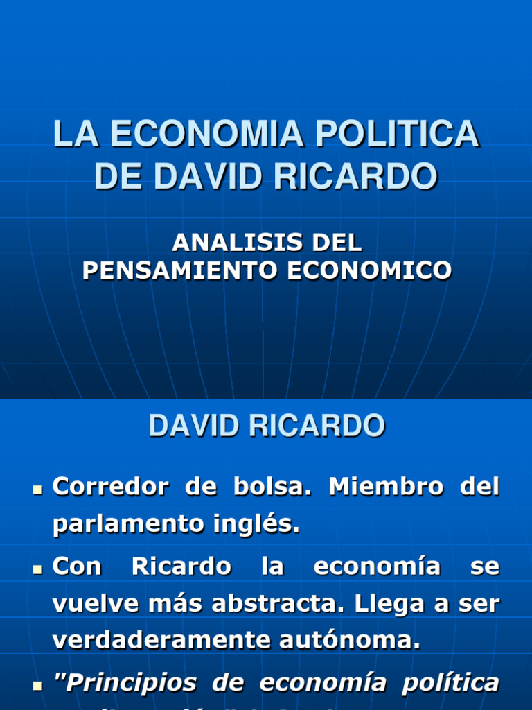 Análisis Económico de David Ricardo | PDF | Capital (economía) | Salario