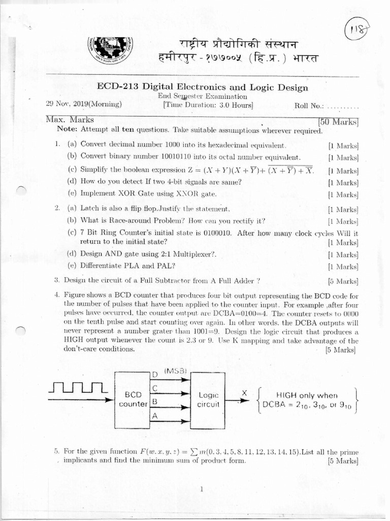 Digital Electronics Exam Questions | PDF | Electronic Circuits | Logic Gate