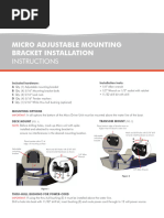 Micro Adjustable Mounting Bracket Installation Instructions