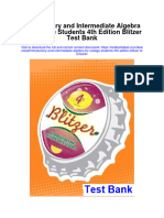 Introductory and Intermediate Algebra For College Students 4th Edition Blitzer Test Bank