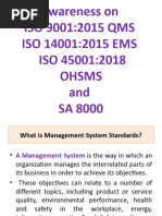 Awareness On QMS EMS & OHSMS and SA Updated