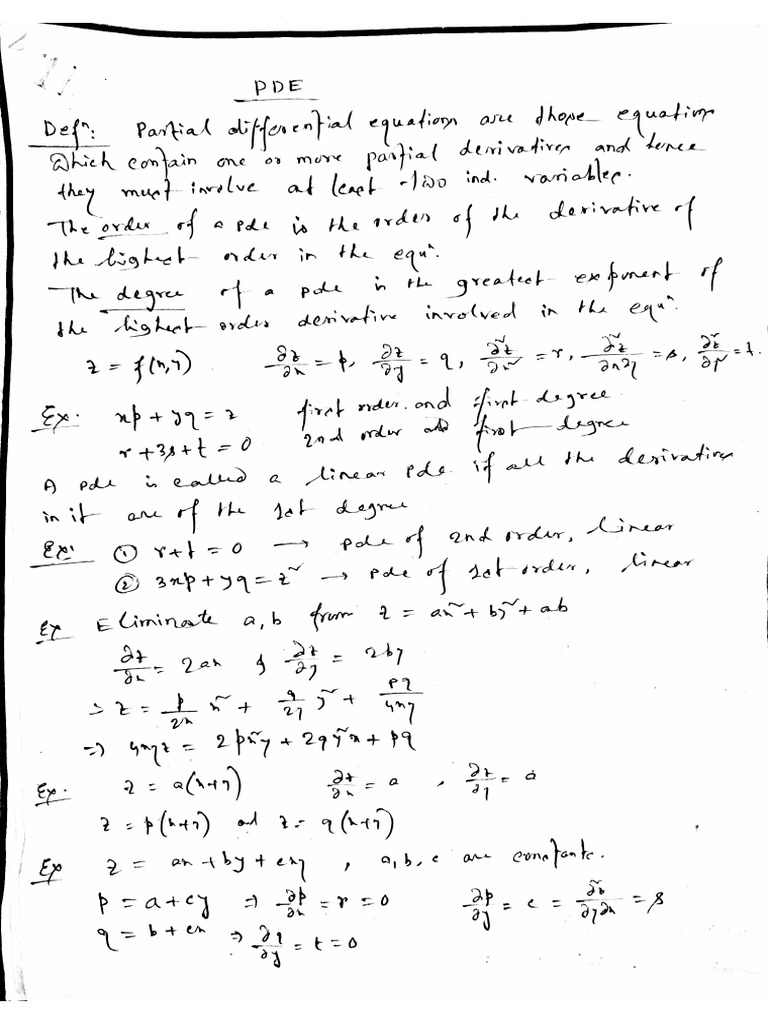 Pde - Class Notes | PDF