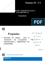 S10 Secion 1 - 29 - Ecuaciones Exponenciales y Logarítmicas, Propiedades.