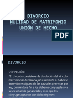 Diapositivas de Divorcio, Nulidad de Matrimonio y Unión de Hecho