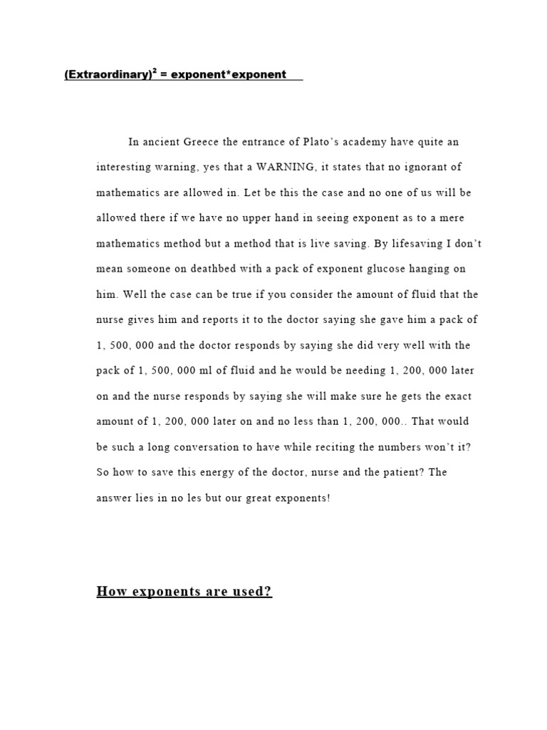 Exponent revised pdf exponentiation