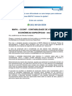 Mapa - Ccont - Contabilidade de Atividades Econômicas Específicas - 54/2023