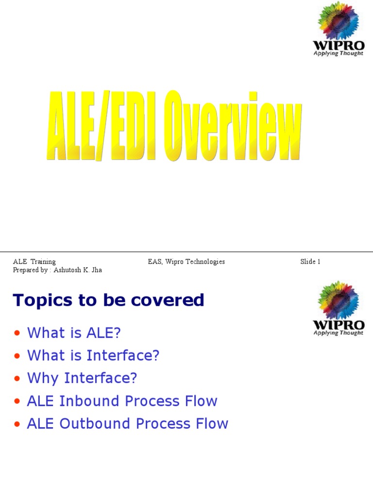 1 ALE Overview PDF Electronic Data Interchange Software Engineering