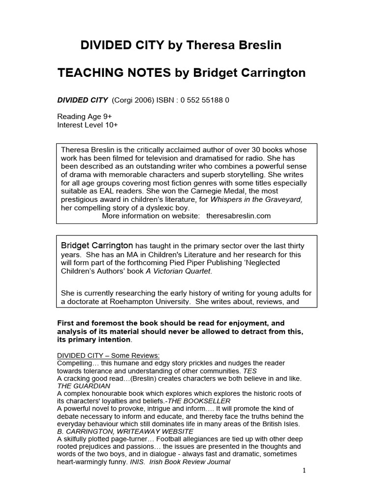 Teaching Notes for 