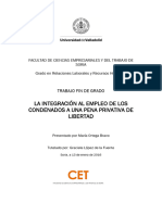 La Integración Al Empleo de Los Presoso Que Recuperan Su Libertad