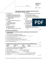 Focus 2 Unit 4 Test Answer Key | PDF