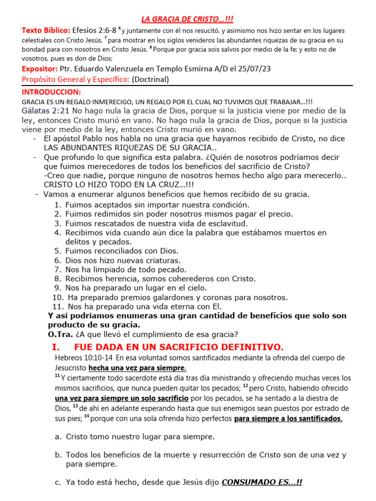 La Gracia de Cristo | Descargar gratis PDF | Jesús | Gracia divina