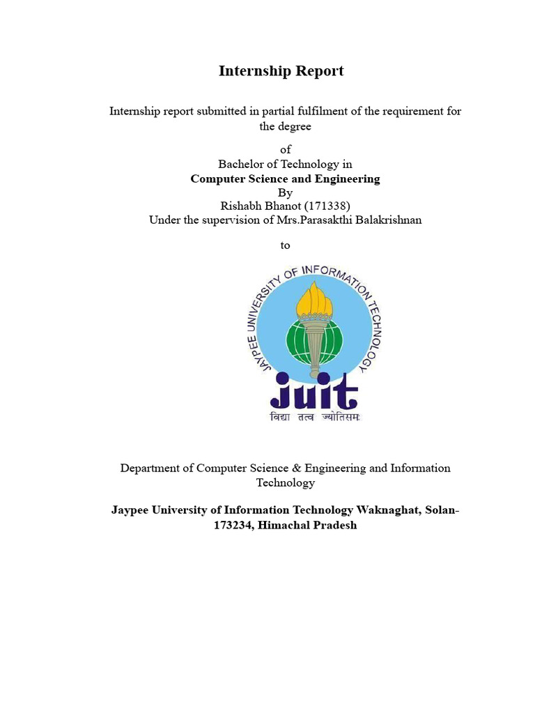 Computer Science Internship Report | PDF | Method (Computer Programming ...
