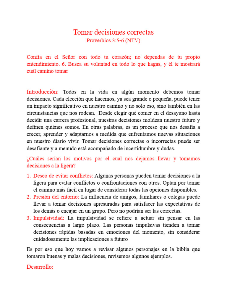 Tomar Decisiones Correctas | PDF | Sansón