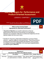 ASSESSMENT - Chap 1.lesson 2.LearningTargets For Performance and Product Oriented Assessment 1
