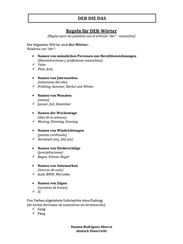 Der Die Das | PDF