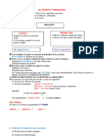 Reconociendo El Sujeto y El Predicado para Sexto de Primaria