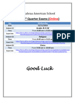 Good Luck: G 1 Quarter Exams