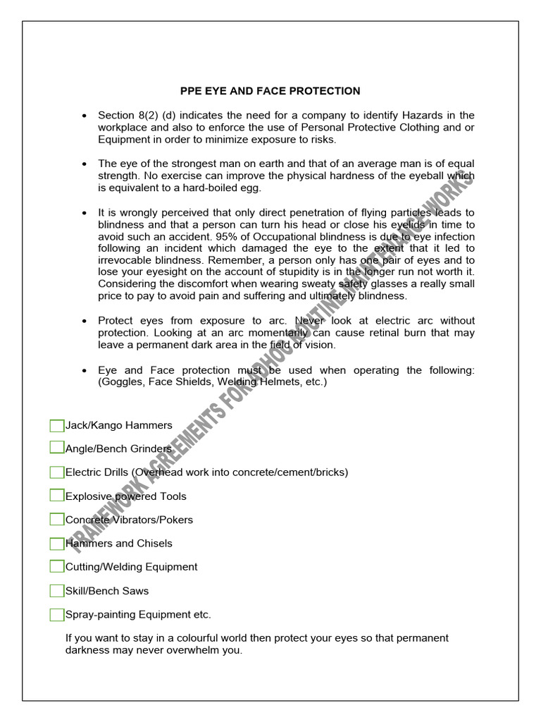 Ppe Eye and Face Protection PDF