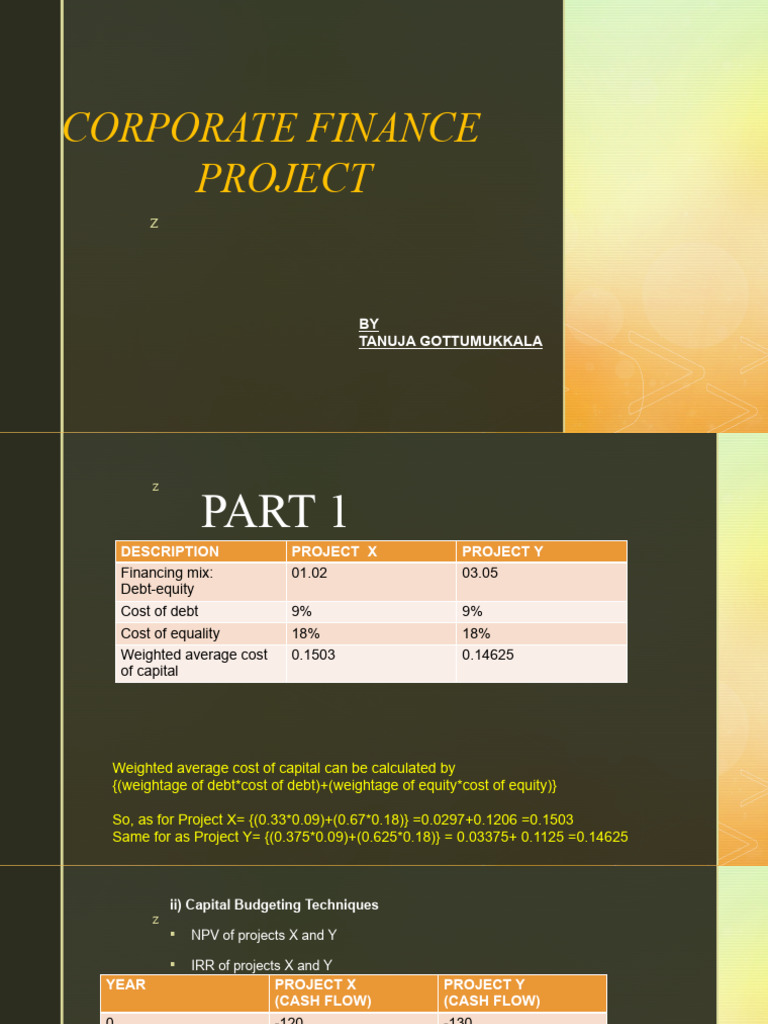 Corporate Finance Project | PDF | Capital Budgeting | Net Present Value