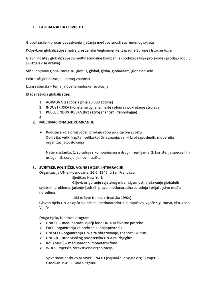 Geografija (3. razred srednje - dio) | PDF