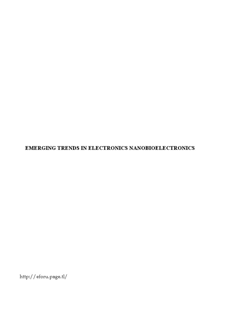 Emerging Trends in Electronics Nanobioelectronics | PDF ...