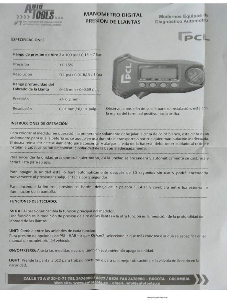 Manual Profundimetro PCL | PDF