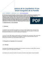 Notions Et Procedure de La Liquidation D Une Succession en Droit Congolais de La Famille 10840