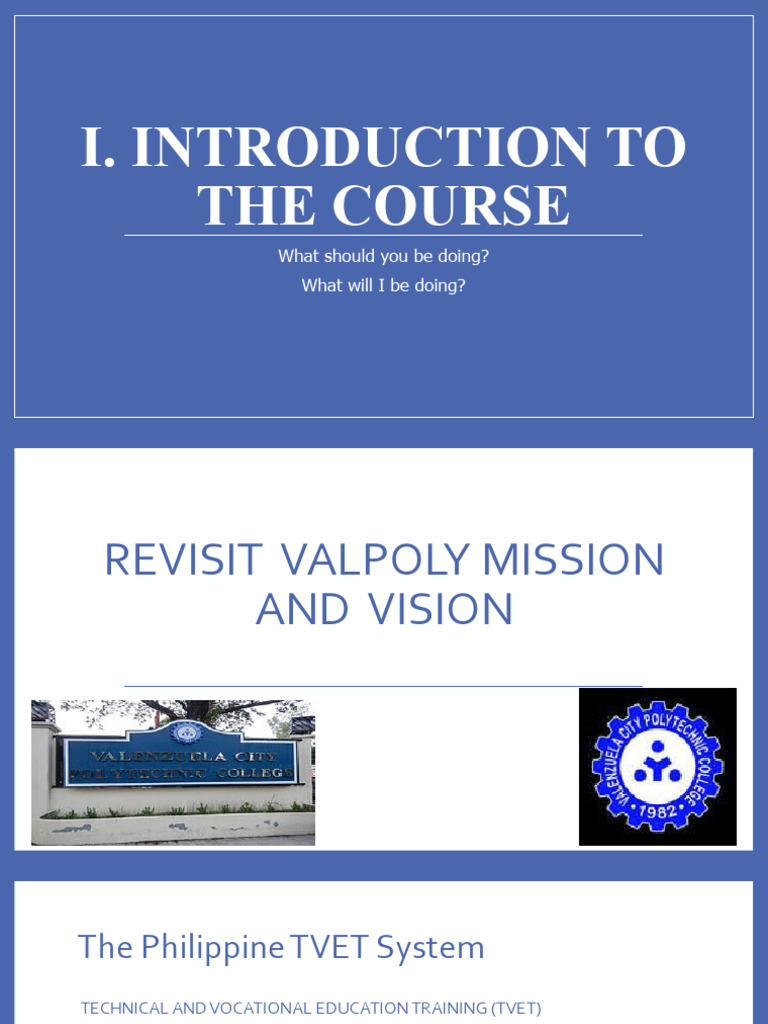 Module 1 Intro To The Course | PDF | Vocational Education | Pedagogy