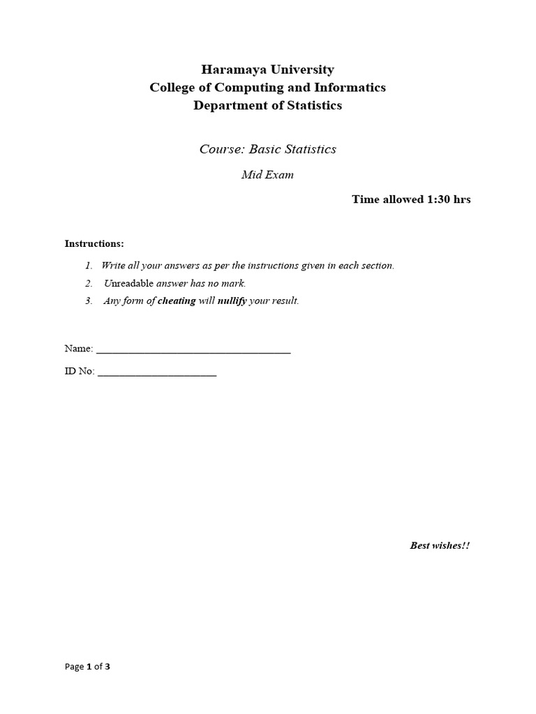 Model mid exam pdf median mean