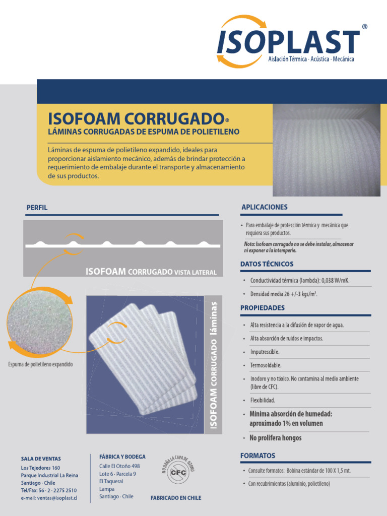 8 Isoplast Isofoam Corrugado VF PDF Química Ingeniería de