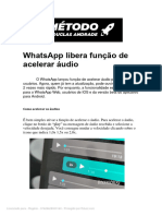 Whatsapp Libera Funcao de Acelerar Audio