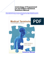 Medical Terminology A Programmed Approach 2nd Edition Bostwick Solutions Manual