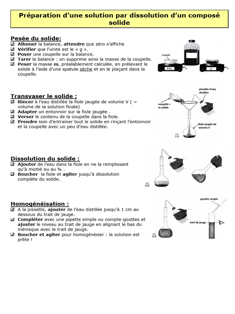 Préparation d'une solution par dissolution | PDF