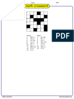 Math Crossword Puzzle